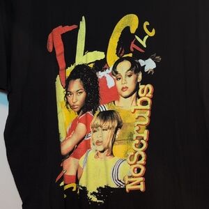 TLC Black Tee with Bold Graphic